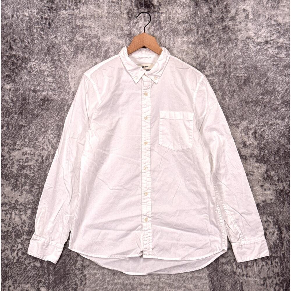 Buck Mason California Oxford Shirt Medium Mens White Long Sleeve Button Down